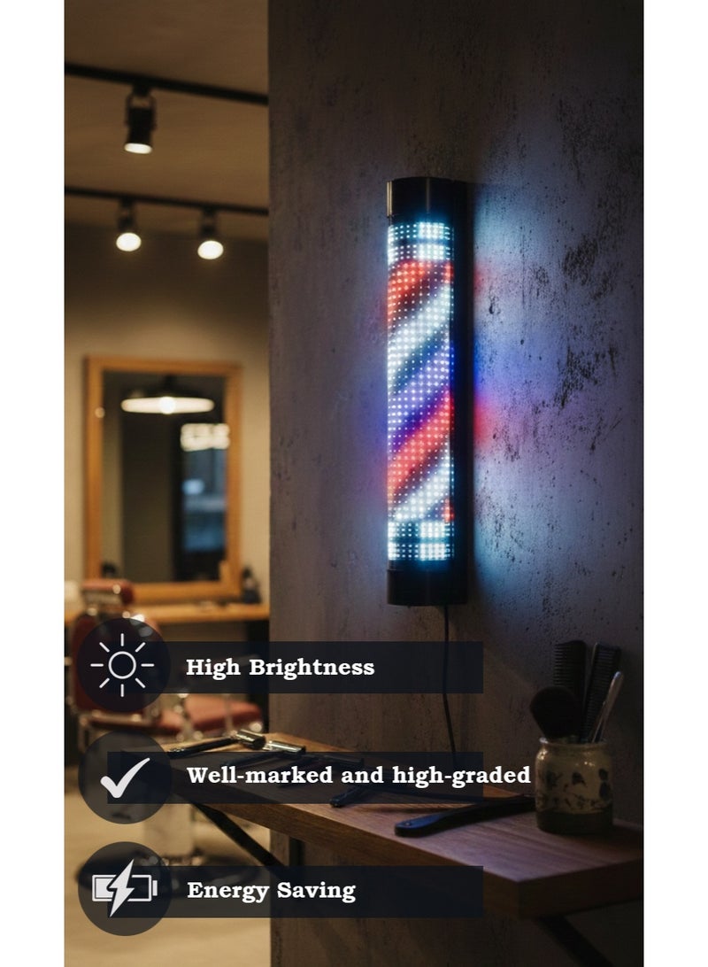 Rotating LED Barber Pole Light 152 * 22 * 18 cm – Remote Control Wall-Mounted Barber Shop Sign Lamp, High Brightness Energy-Saving Classic Red White Blue LED Pole for Salon, Haircut Shop & Barbershop - Image 3